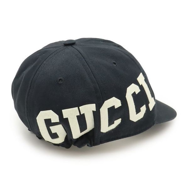 Gucci Side Logo Number Ring Baseball Cap Hat Cotton Canvas Black #S Size S - Picture 5 of 9
